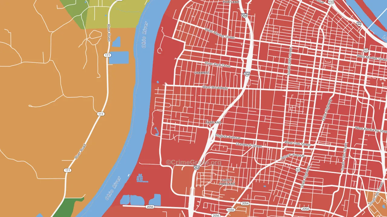 Chickasaw, Louisville, KY Map of Assault Rates