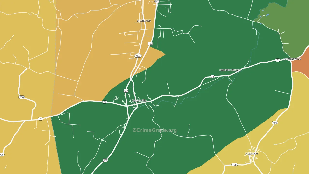 Chicken Bristle, KY Map of Assault Rates