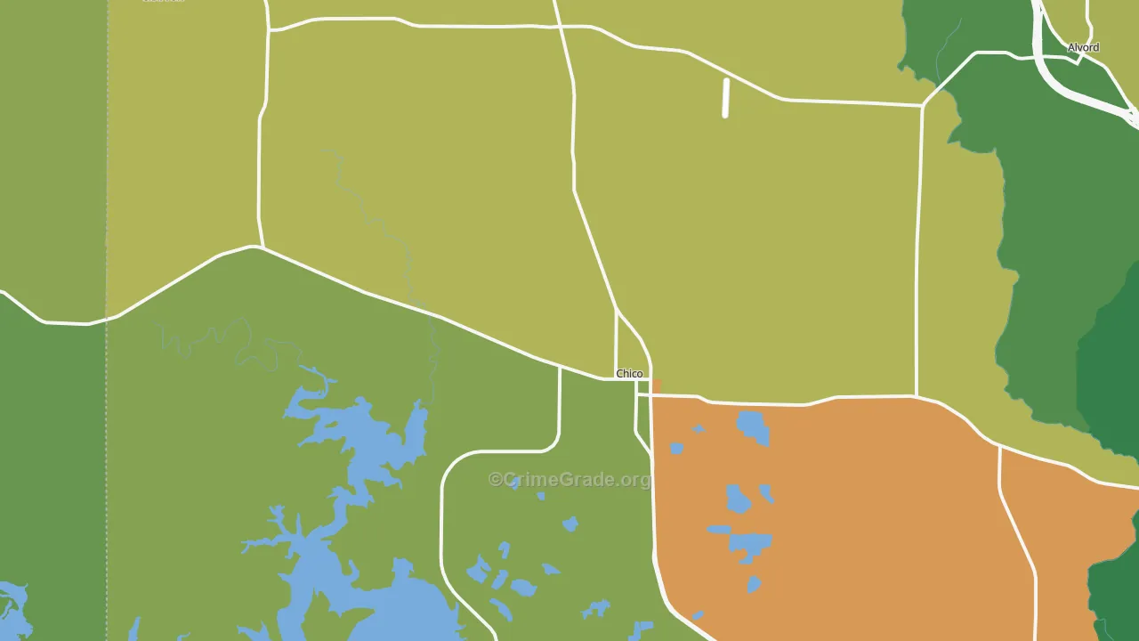 Chico, TX Map of Assault Rates