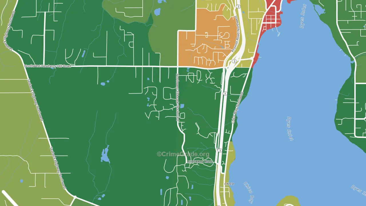 Chico, WA Map of Assault Rates