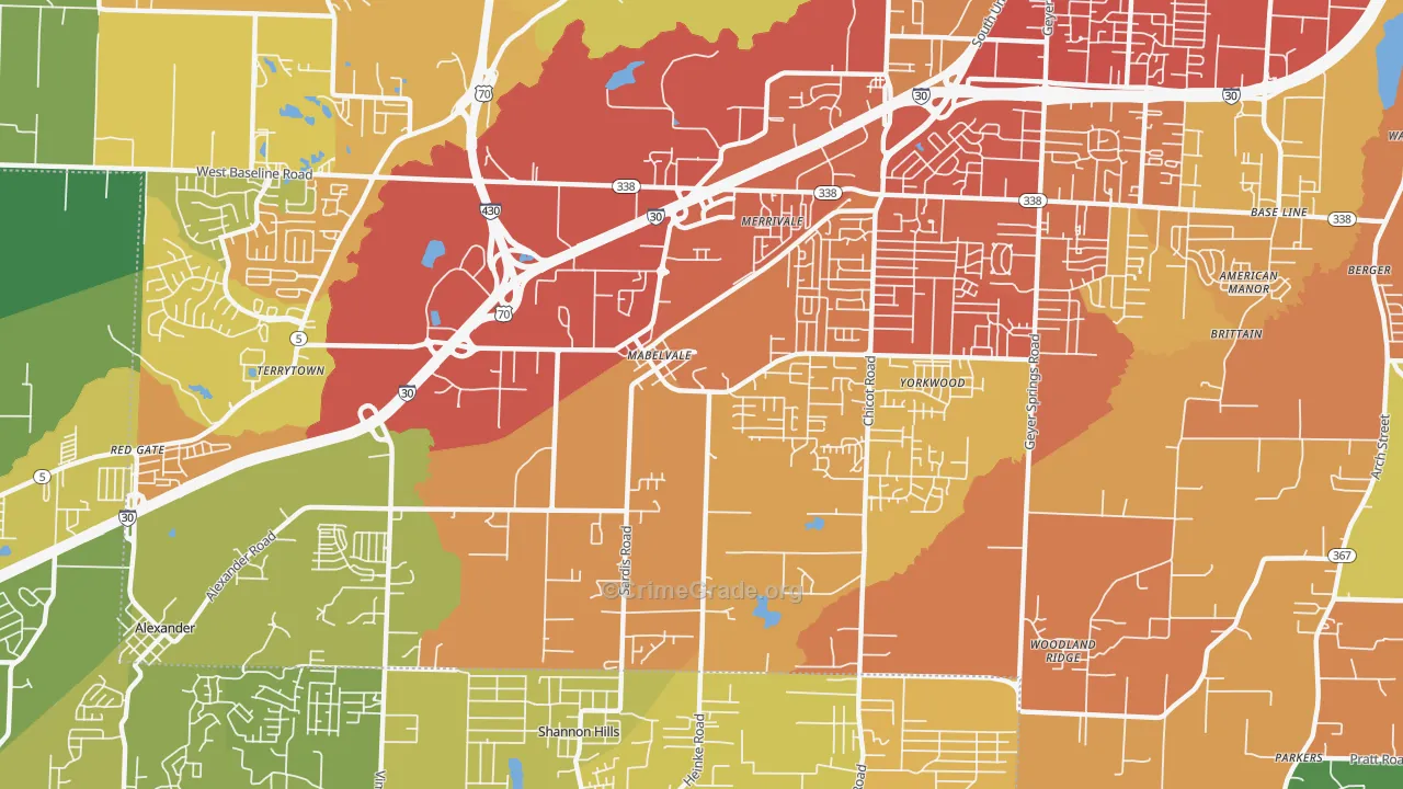 Chicot West, Little Rock, AR Map of Assault Rates