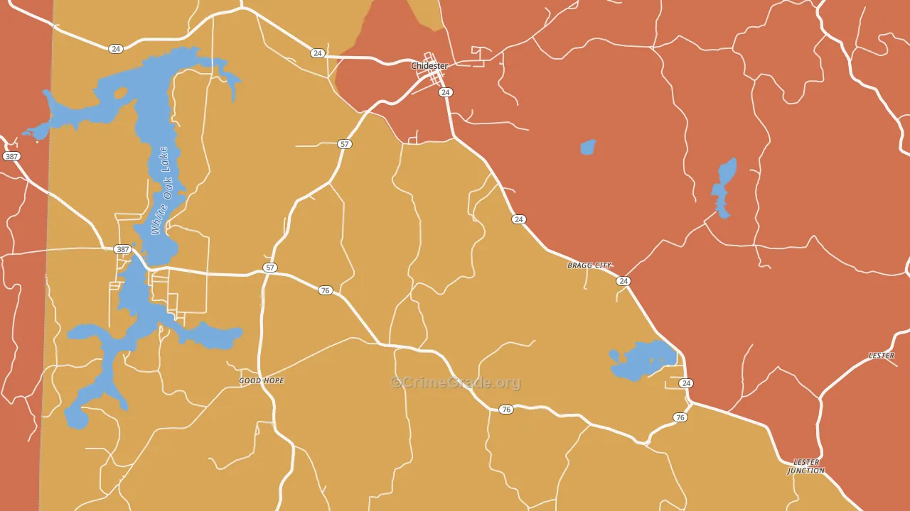 Chidester, AR Map of Assault Rates