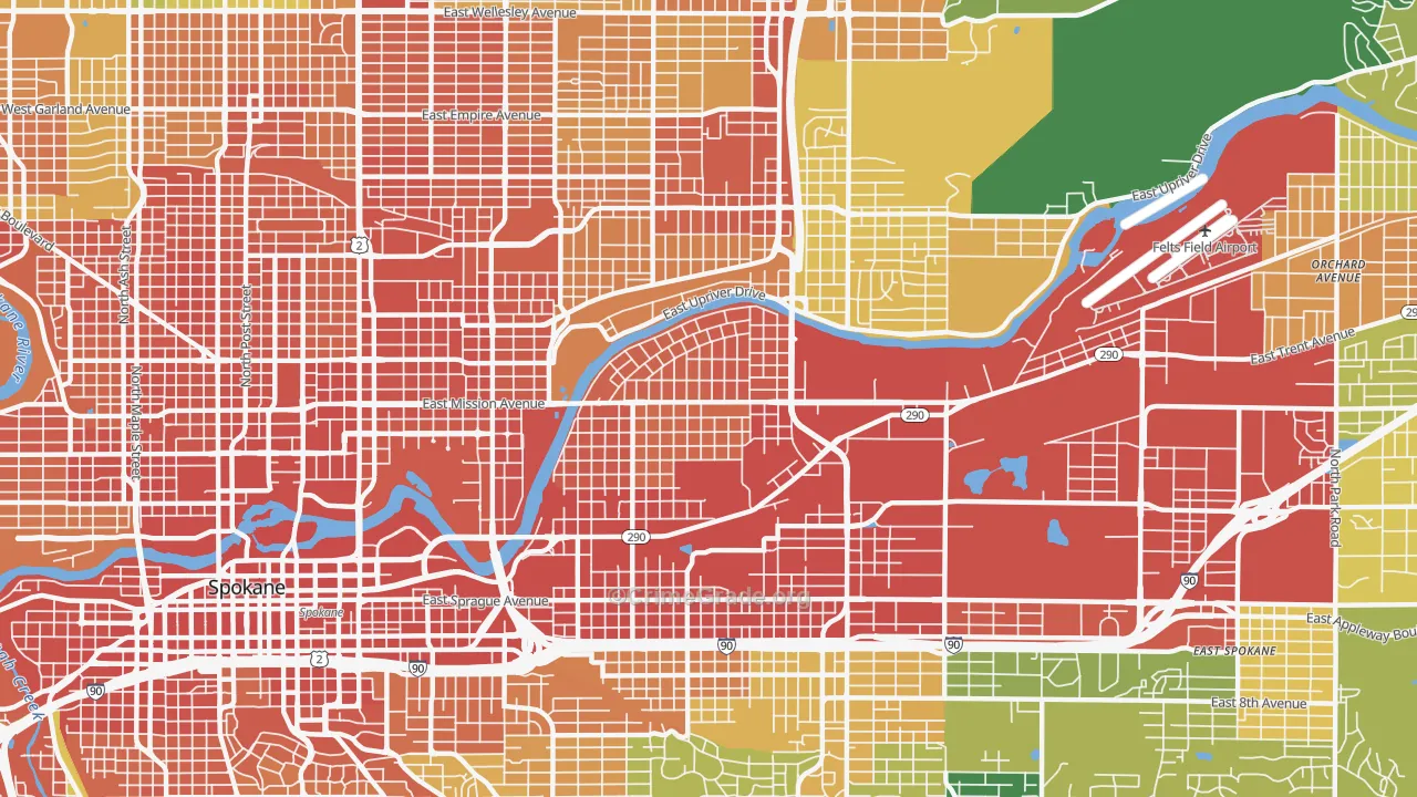Chief Garry Park, Spokane, WA Map of Assault Rates