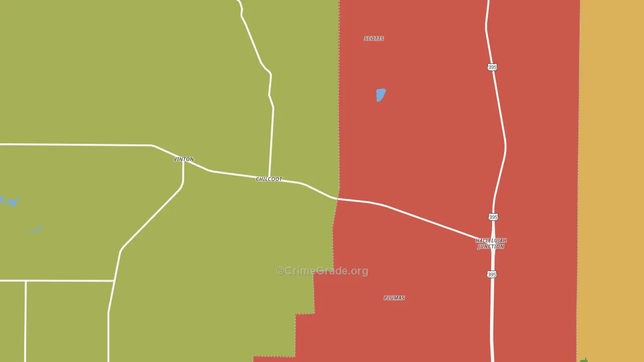 Chilcoot, CA Map of Assault Rates
