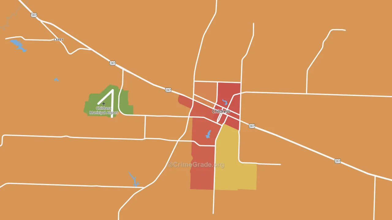 Childress County, TX Map of Assault Rates