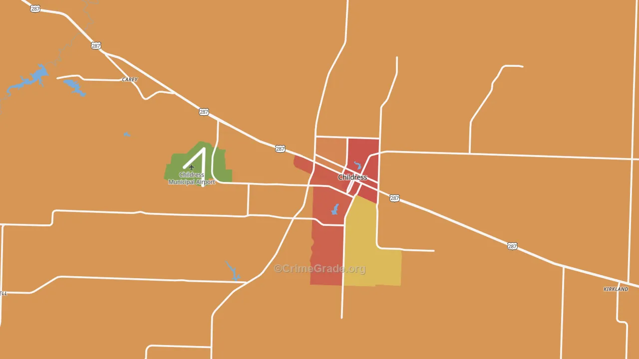 Childress, TX Map of Assault Rates