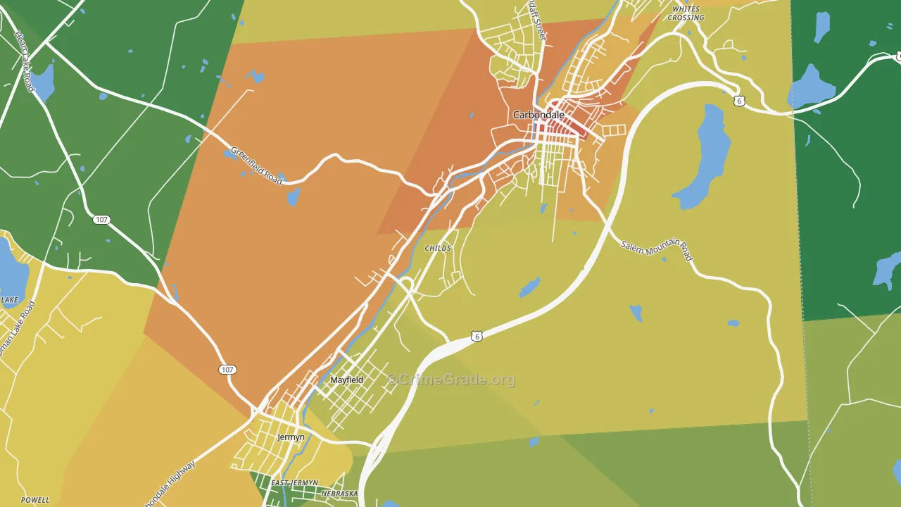 Childs, PA Map of Assault Rates