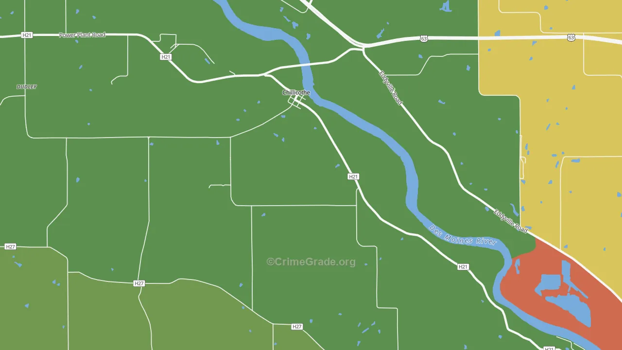 Chillicothe, IA Map of Assault Rates