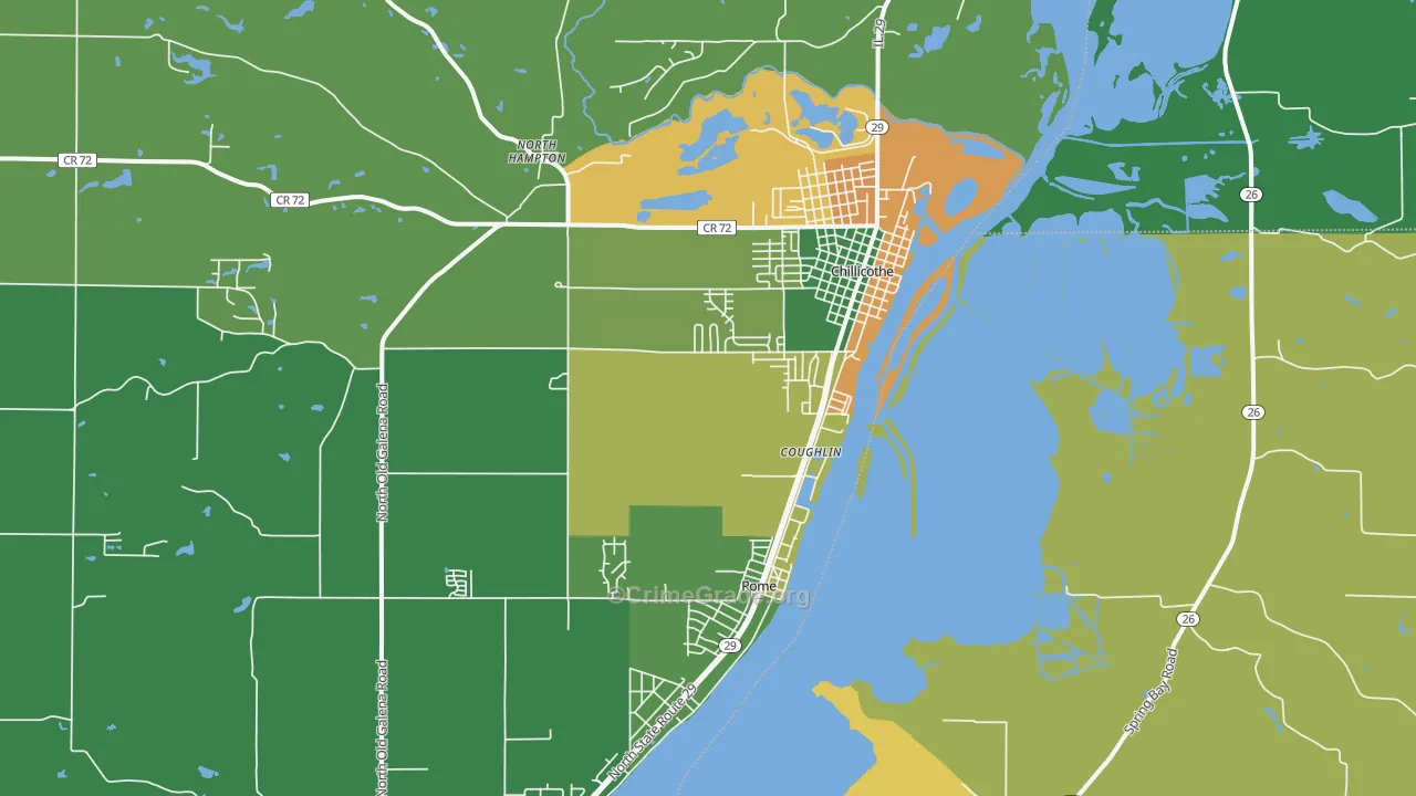Chillicothe, IL Map of Assault Rates