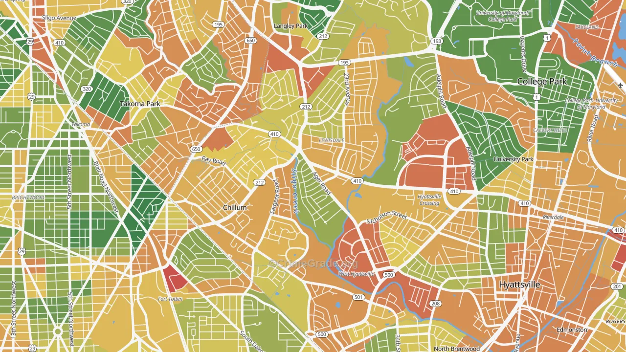Chillum, MD Map of Assault Rates
