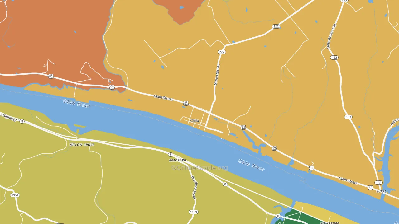 Chilo, OH Map of Assault Rates