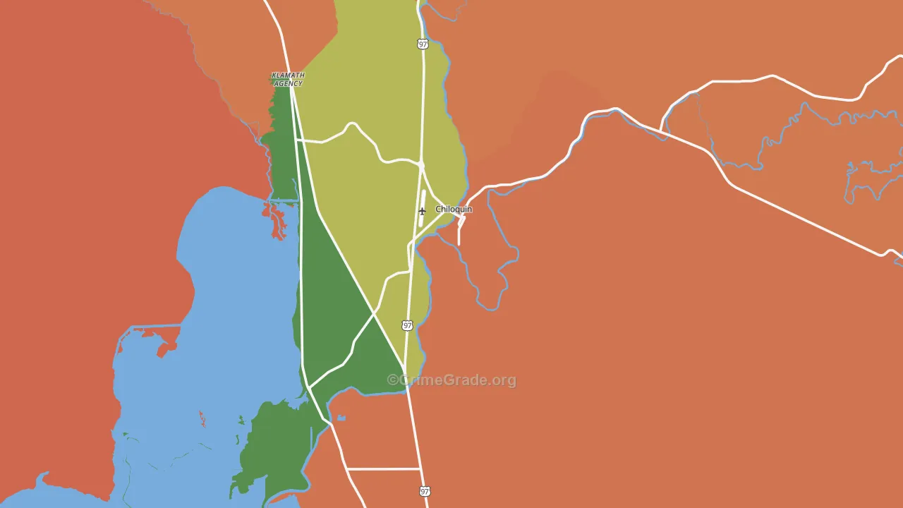 Chiloquin, OR Map of Assault Rates