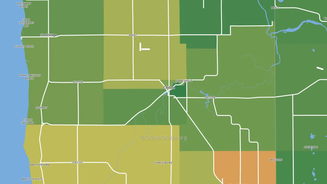 Chilton, WI Map of Assault Rates
