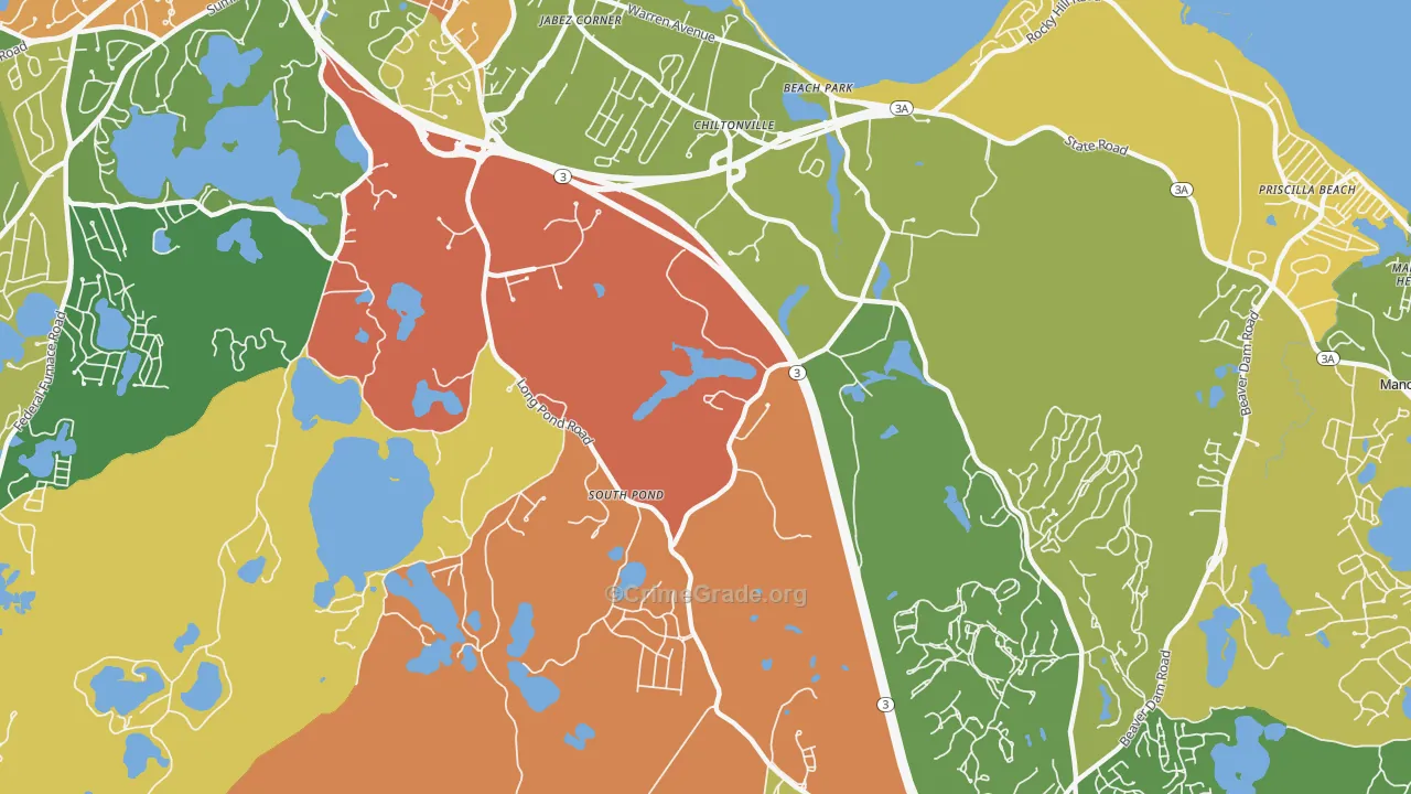 Chiltonville, MA Map of Assault Rates