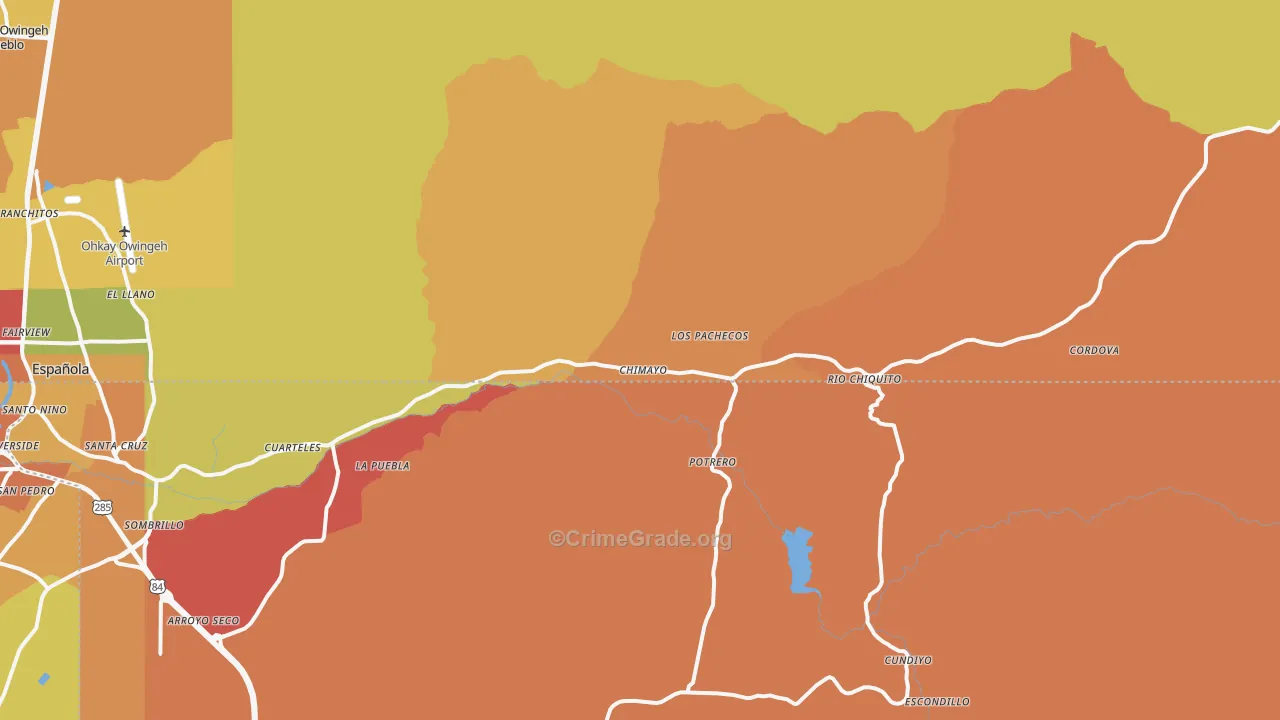 Chimayo, NM Map of Assault Rates