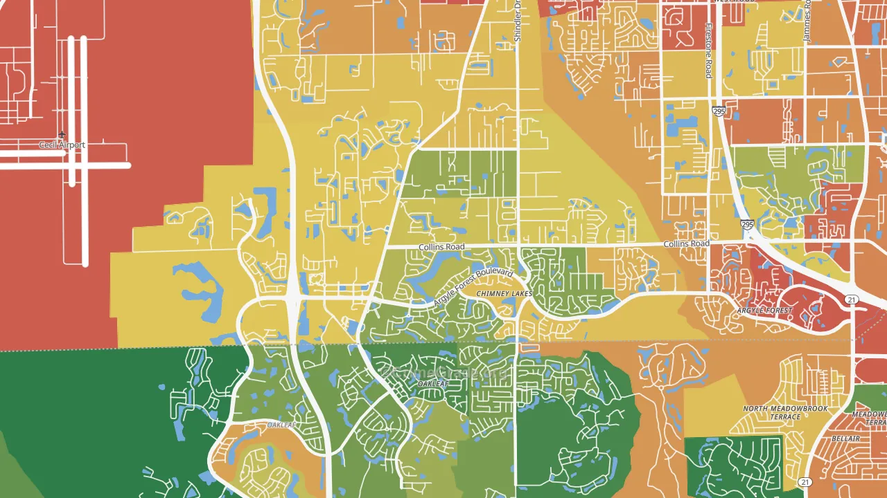 Chimney Lakes, Jacksonville, FL Map of Assault Rates