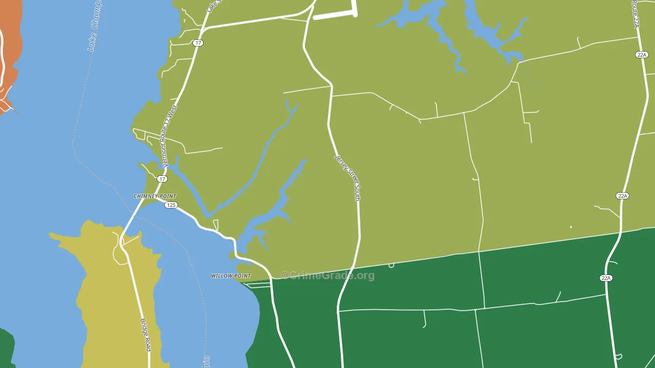 Chimney Point, VT Map of Assault Rates