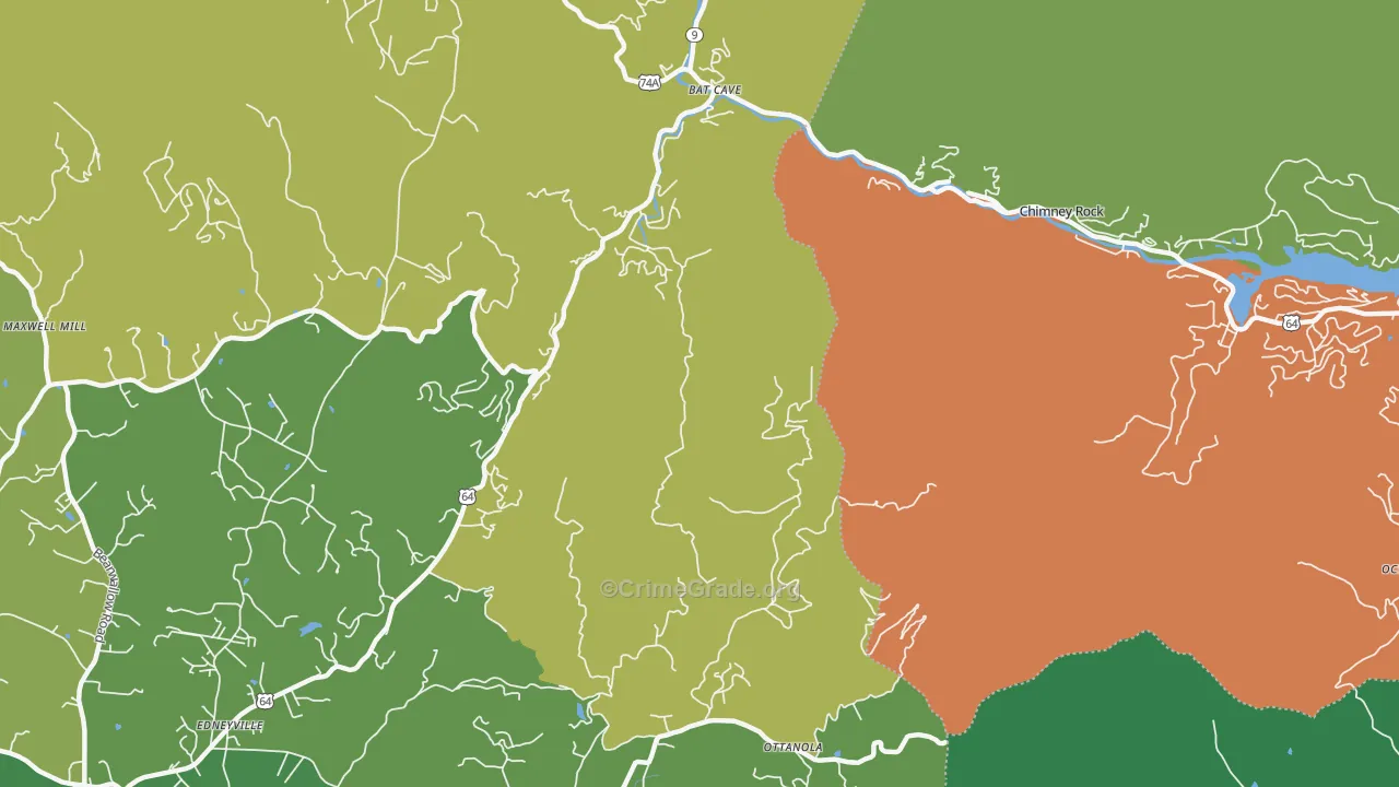 Chimney Rock, NC Map of Assault Rates