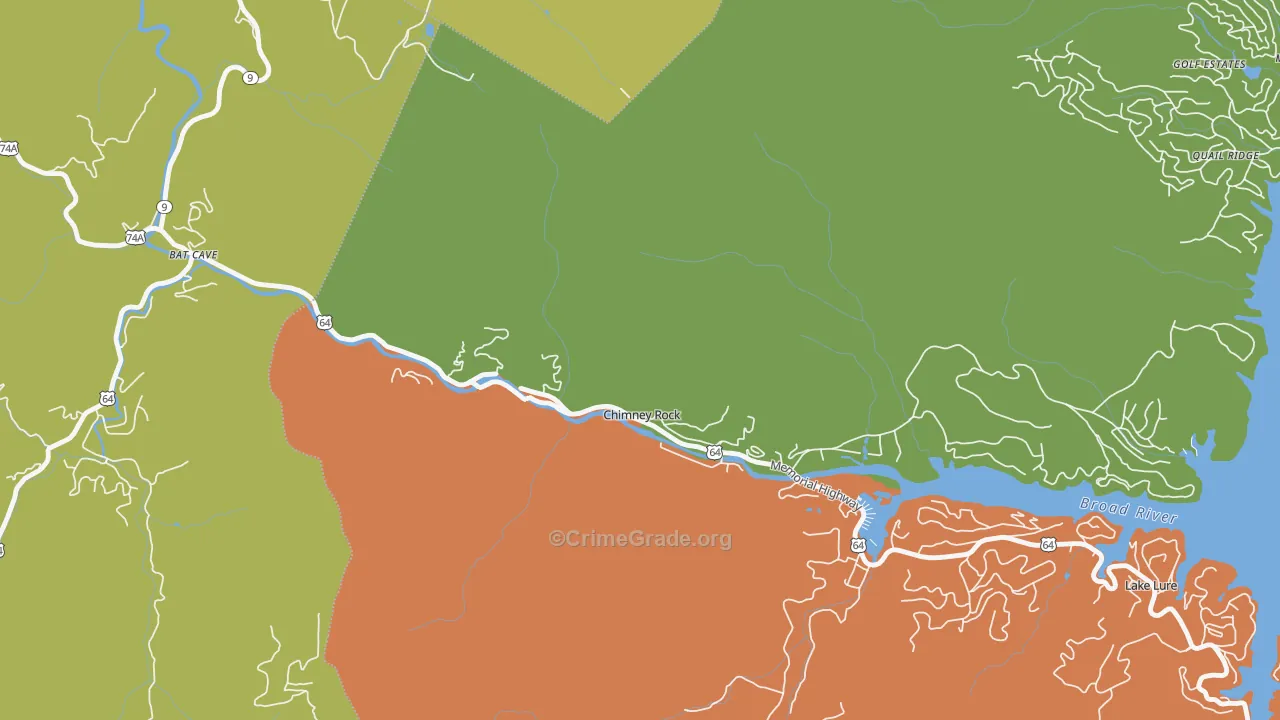 Chimney Rock Village, NC Map of Assault Rates