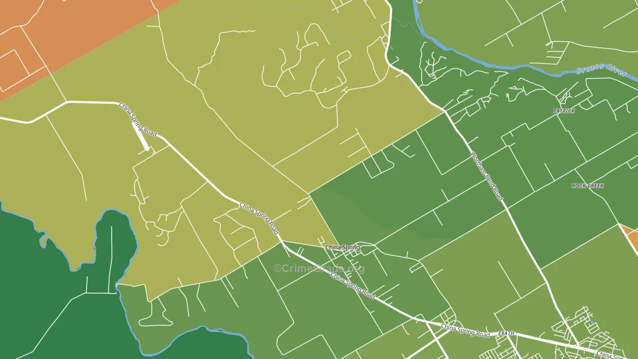 China Spring, TX Map of Assault Rates