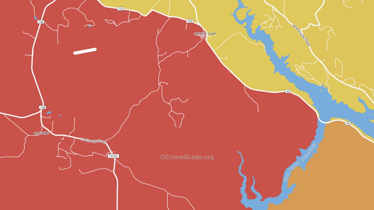 Chinese Camp, CA Map of Assault Rates