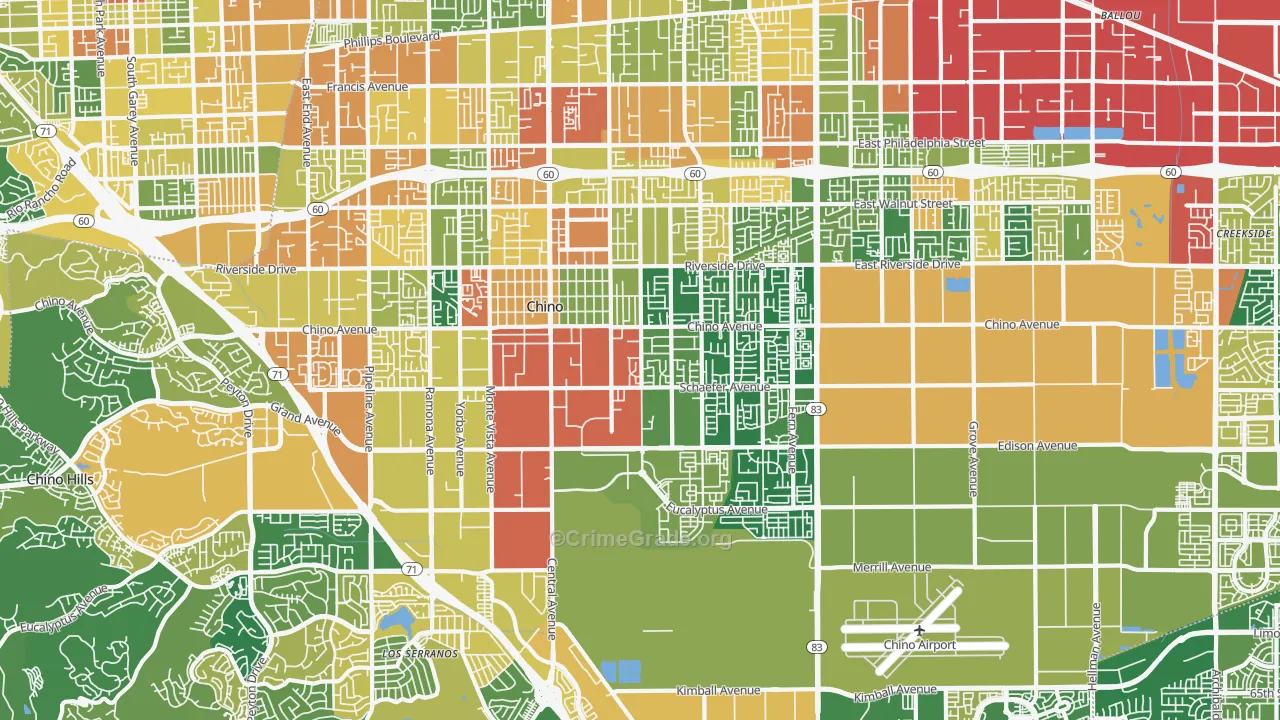 Chino, CA Map of Assault Rates