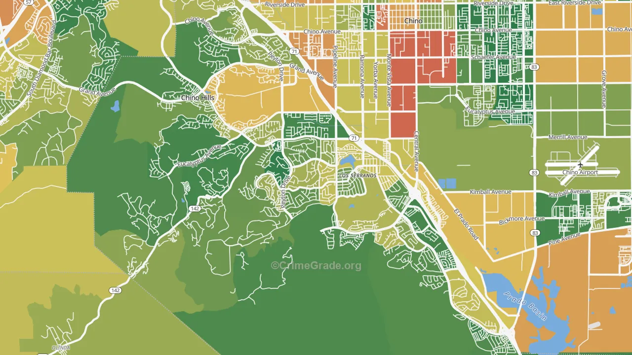 Chino Hills, CA Map of Assault Rates