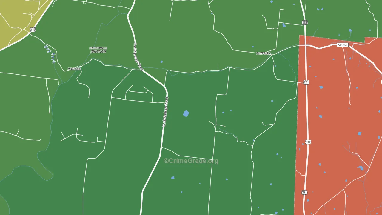 Chipman, TN Map of Assault Rates