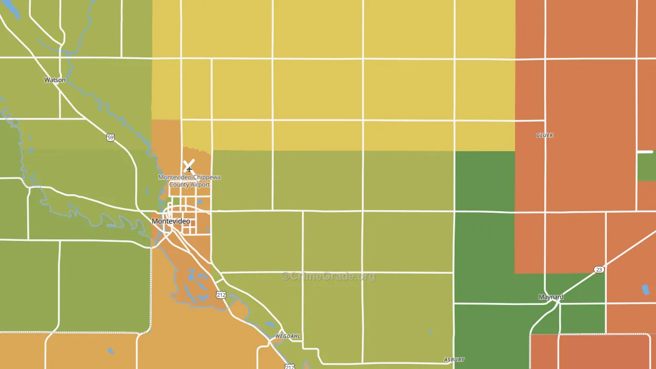Chippewa County, MN Map of Assault Rates
