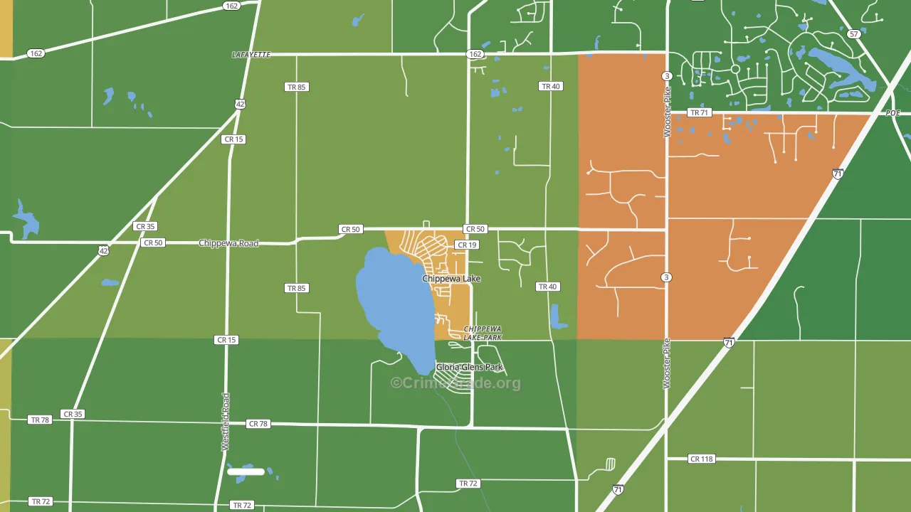 Chippewa Lake, OH Map of Assault Rates