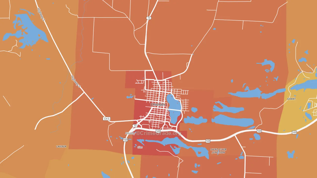Chisholm, MN Map of Assault Rates