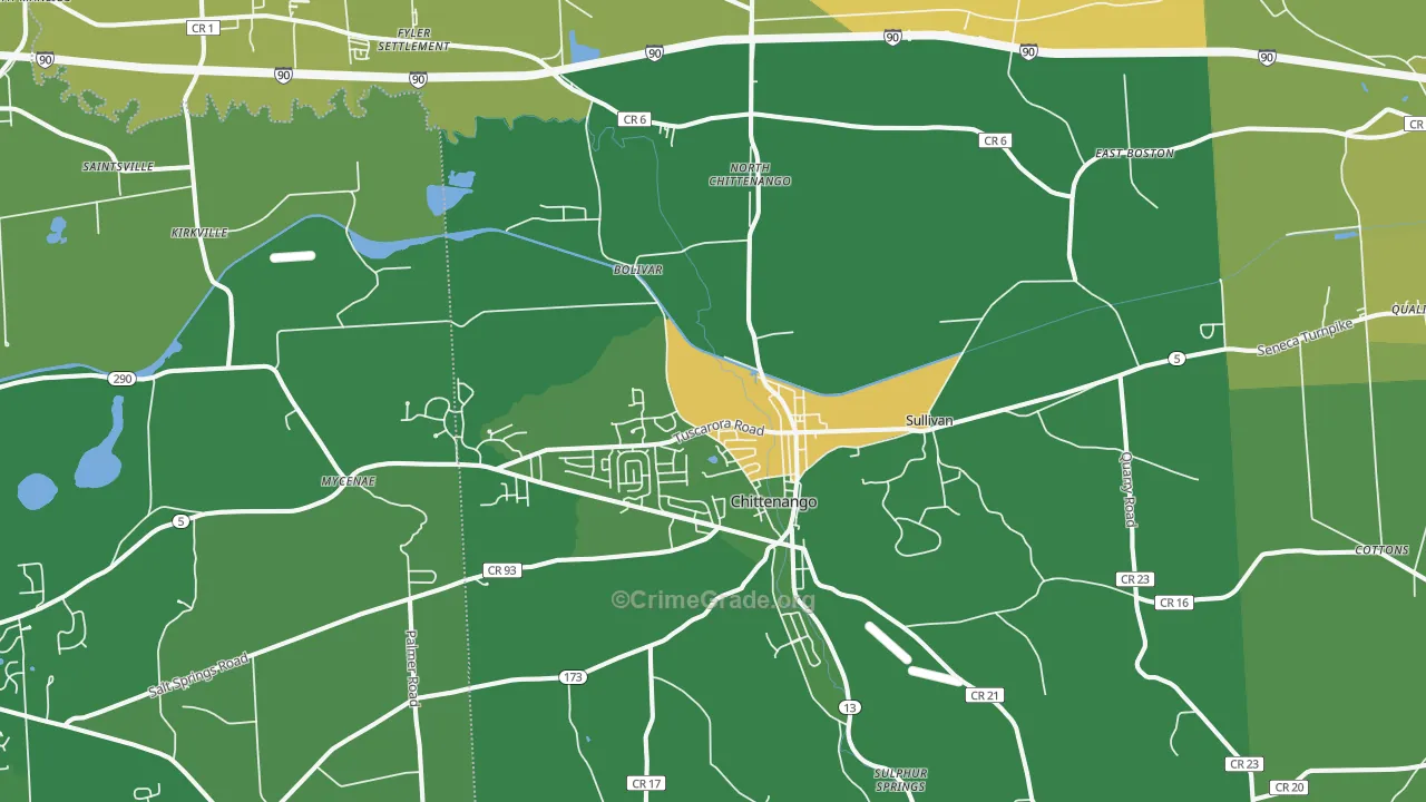 Chittenango, NY Map of Assault Rates