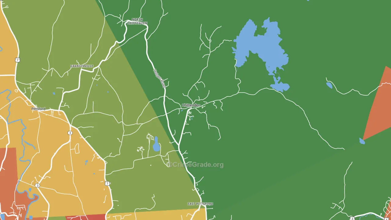 Chittenden, VT Map of Assault Rates