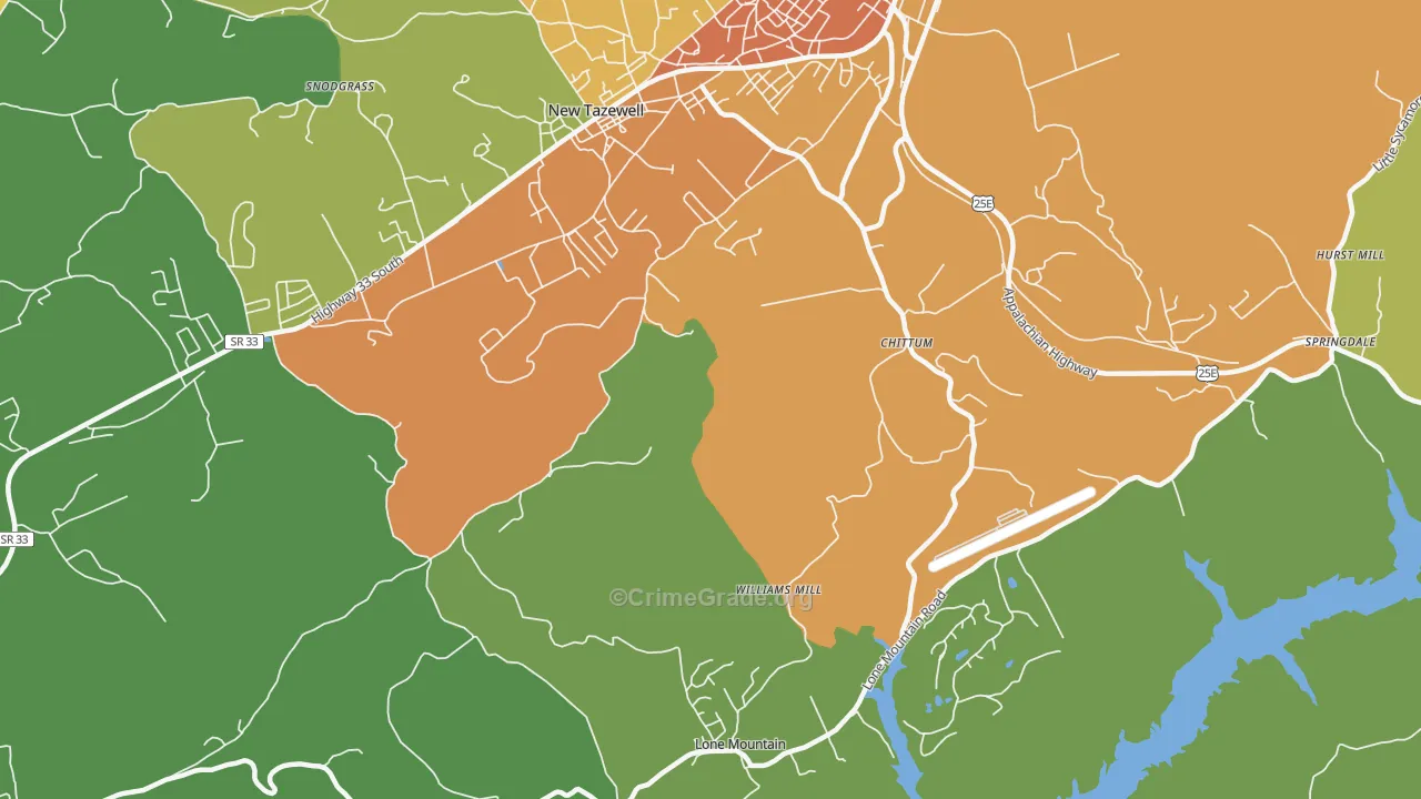Chittum, TN Map of Assault Rates