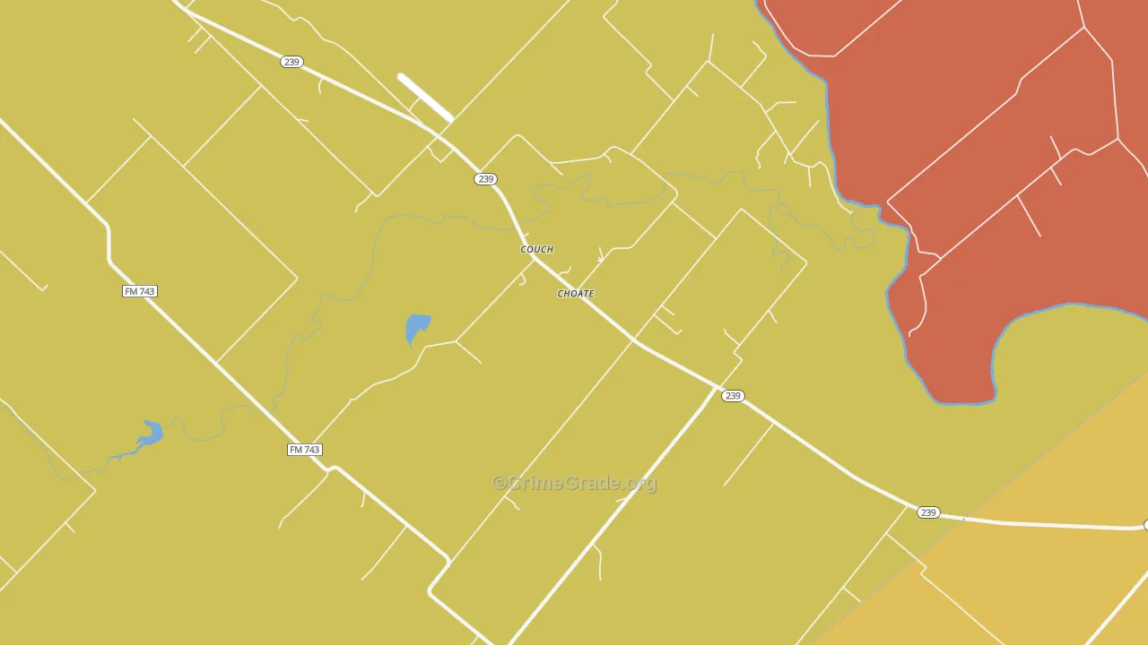 Choate, TX Map of Assault Rates