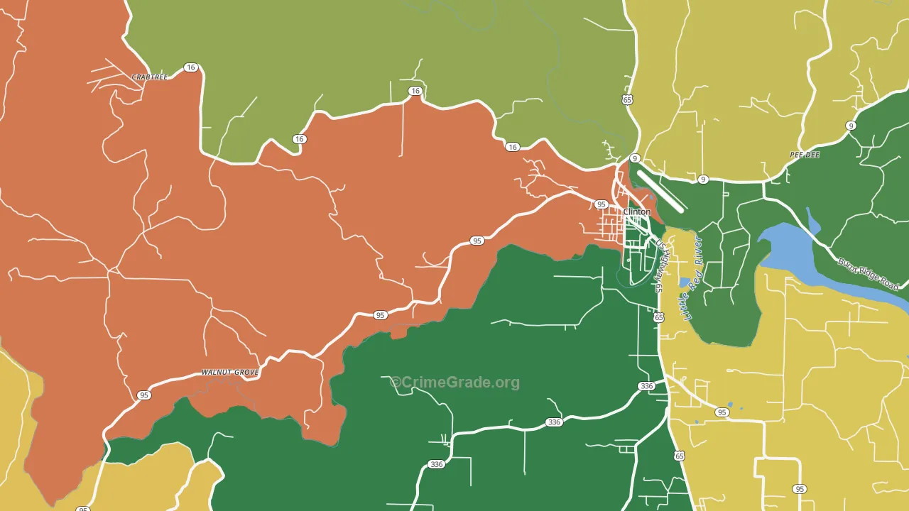 Choctaw, AR Map of Assault Rates