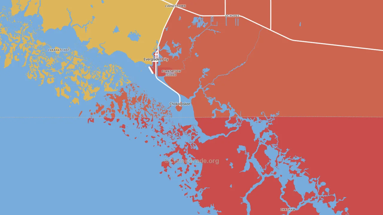 Chokoloskee, FL Map of Assault Rates
