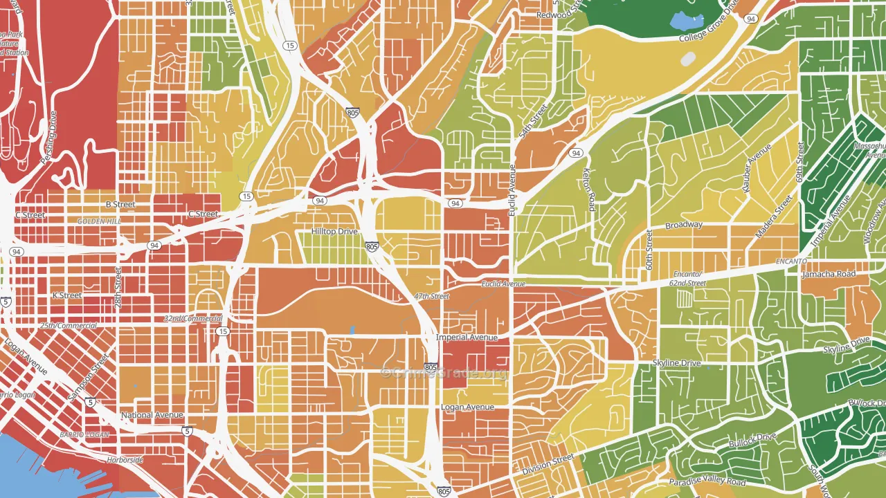 Chollas View, San Diego, CA Map of Assault Rates