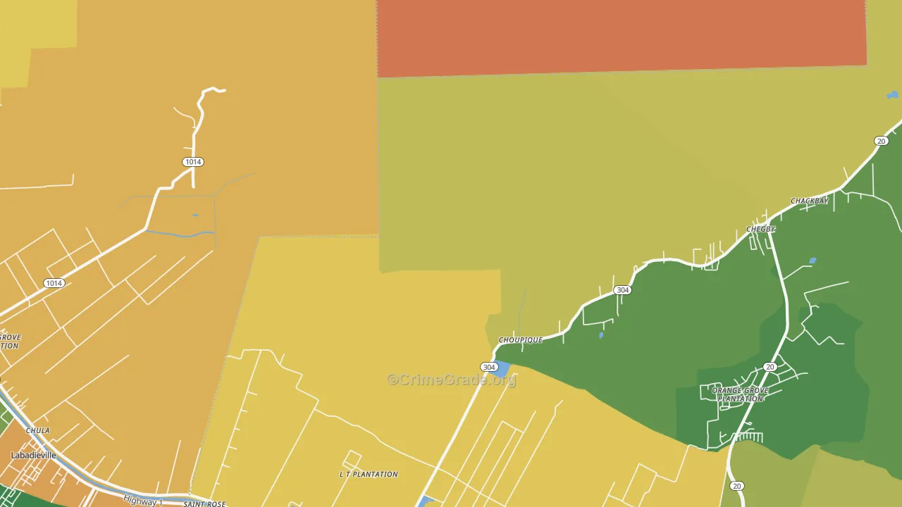 Choupique, LA Map of Assault Rates