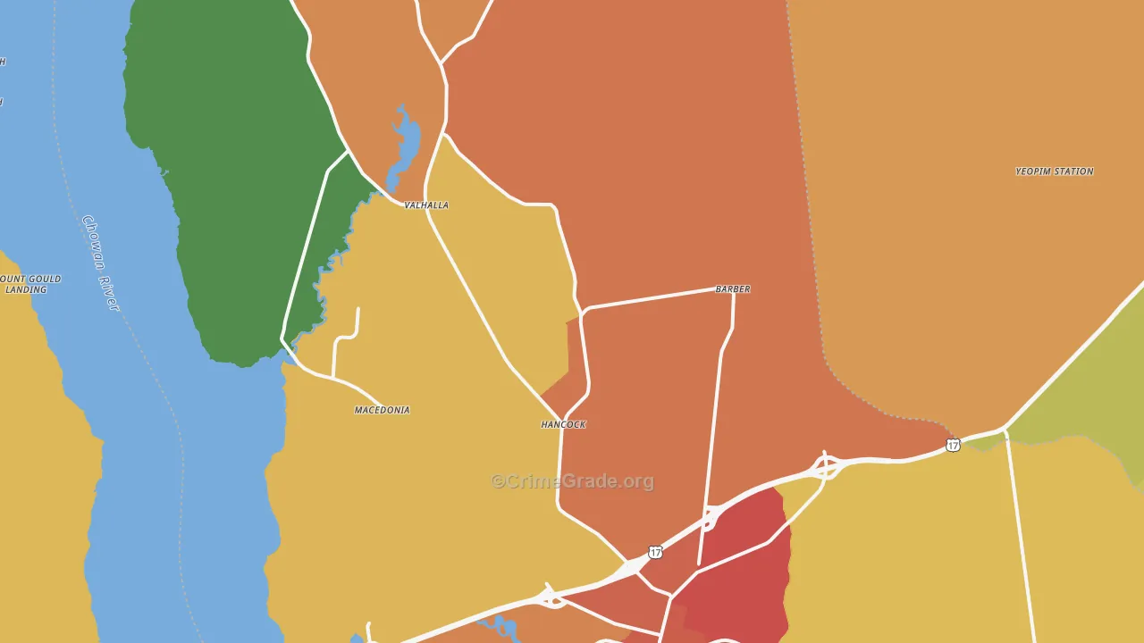 Chowan County, NC Map of Assault Rates