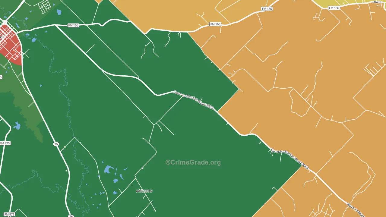 Chriesman, TX Map of Assault Rates
