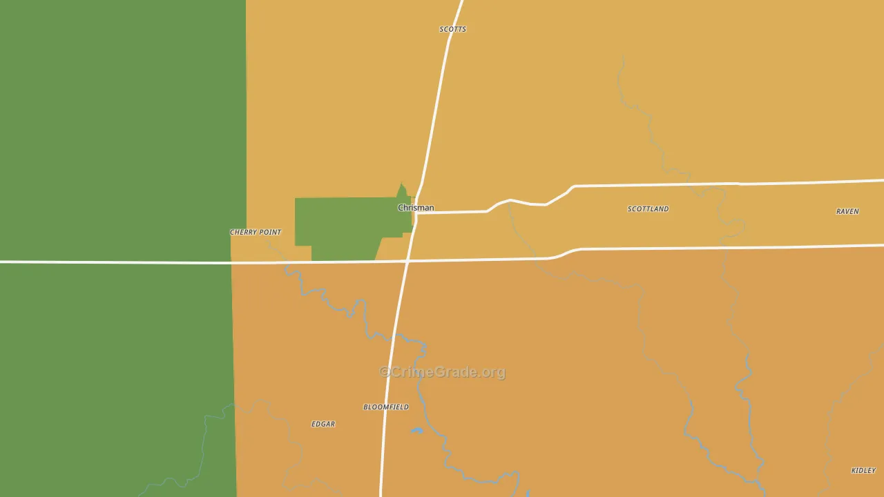 Chrisman, IL Map of Assault Rates