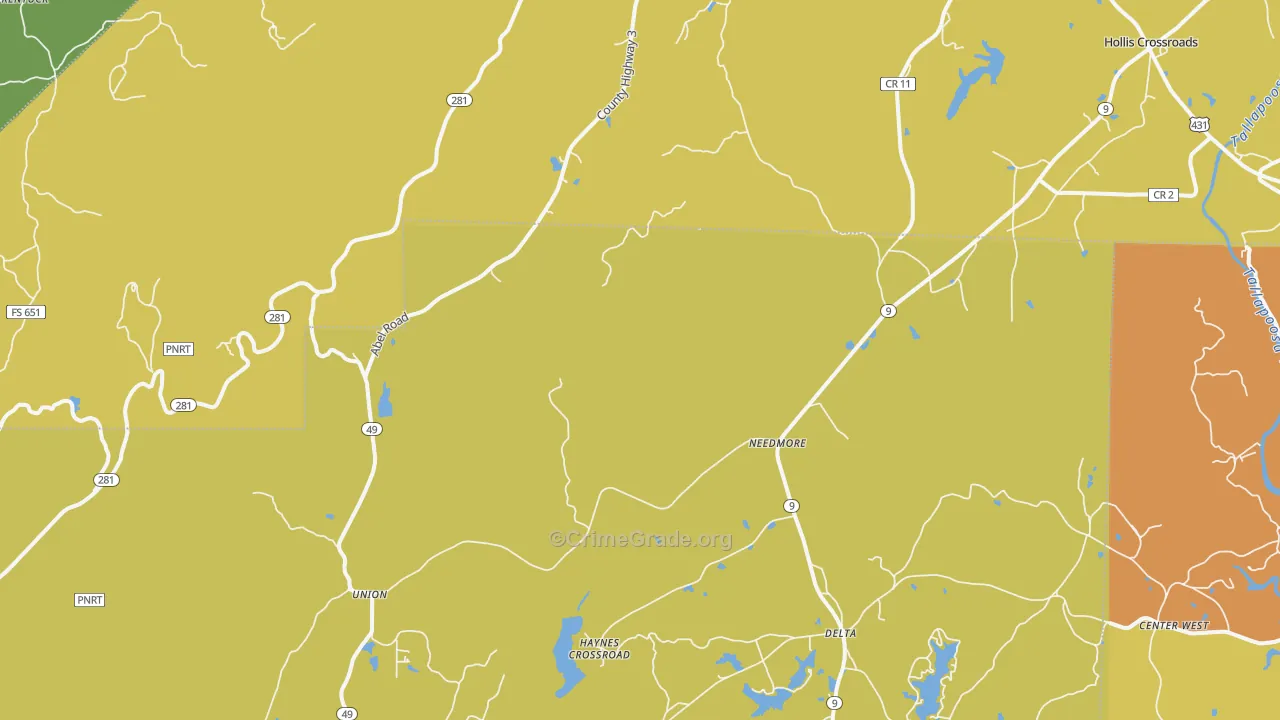 Christiana, AL Map of Assault Rates