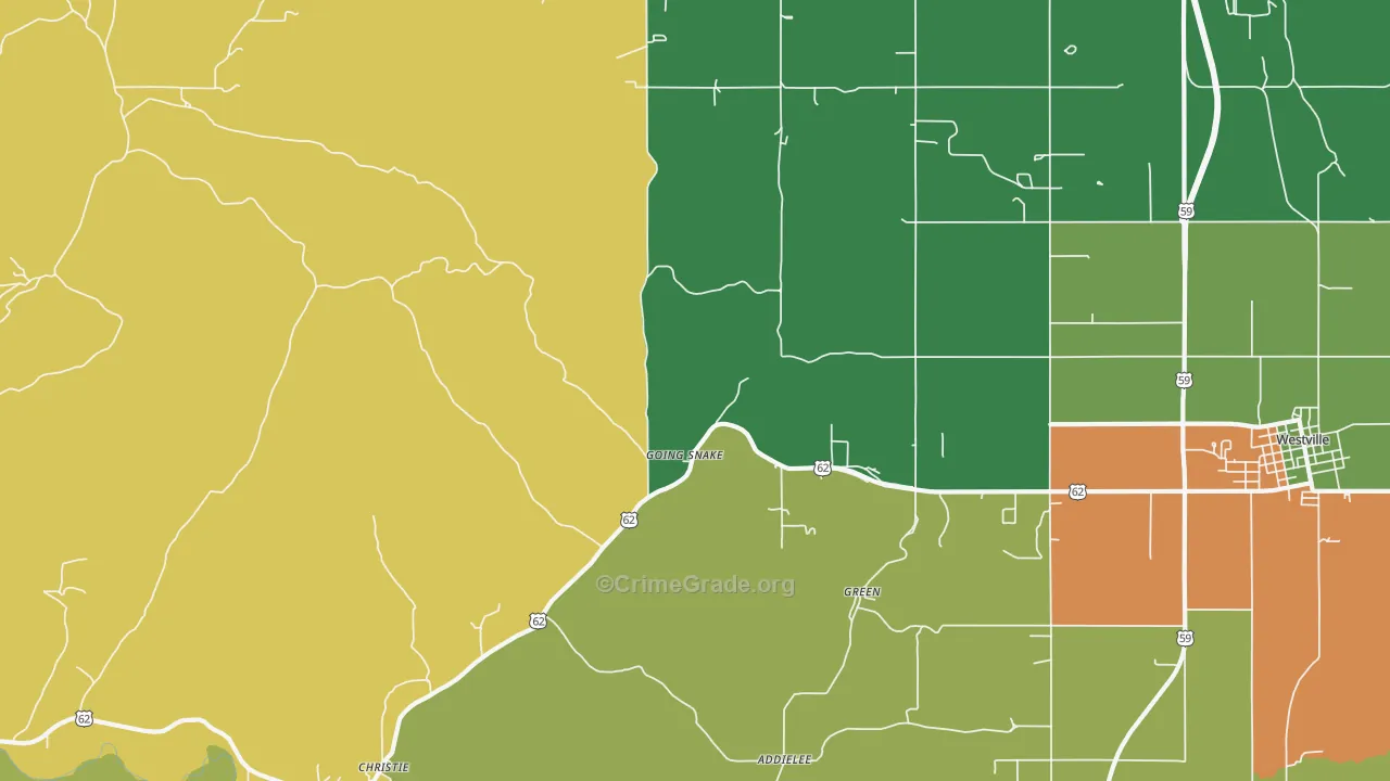 Christie, OK Map of Assault Rates