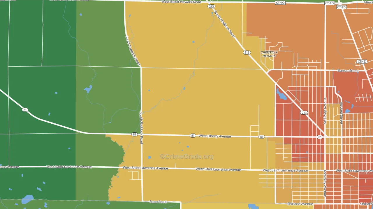 Christilla Heights, WI Map of Assault Rates