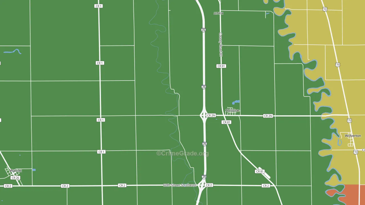 Christine, ND Map of Assault Rates