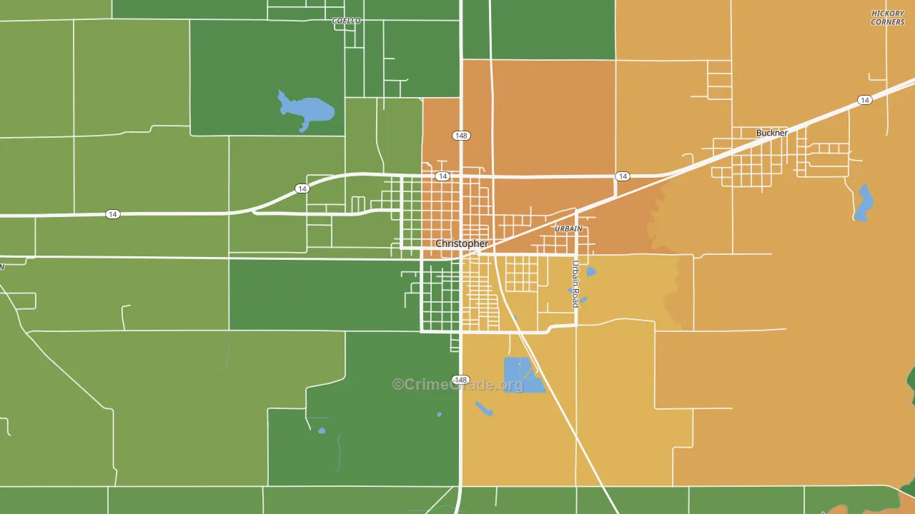 Christopher, IL Map of Assault Rates