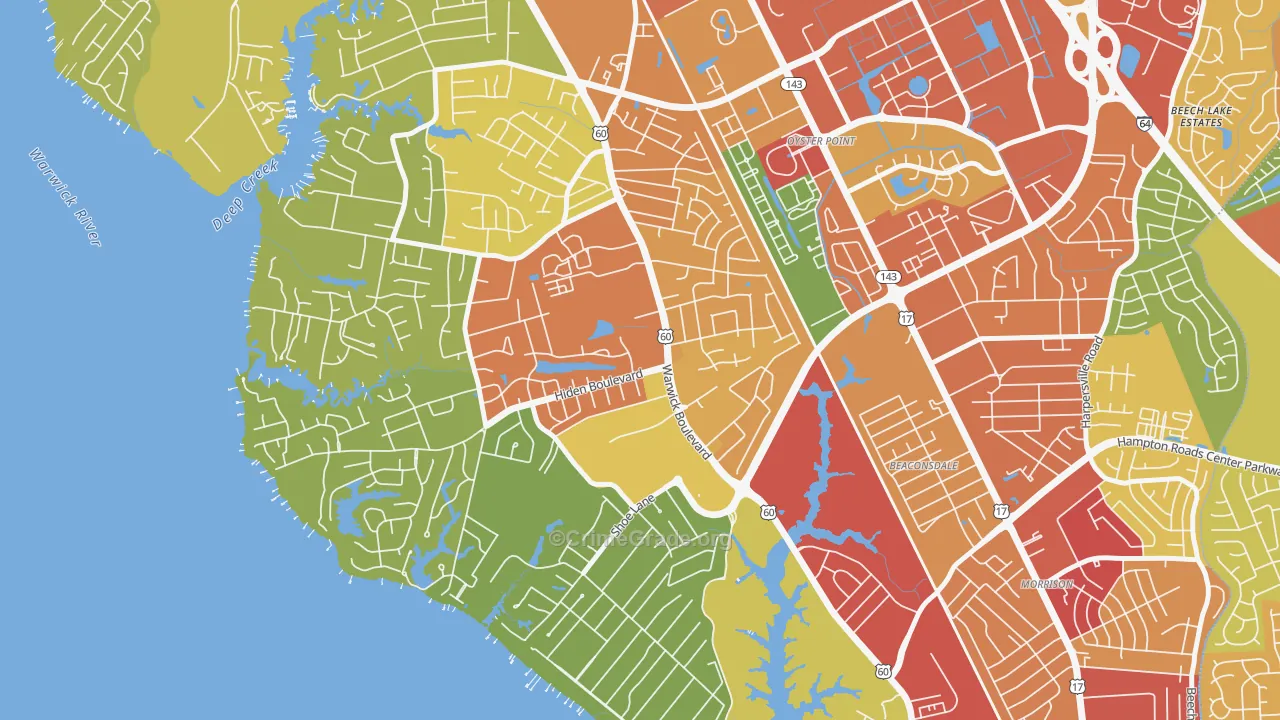 Christopher Newport, Newport News, VA Map of Assault Rates