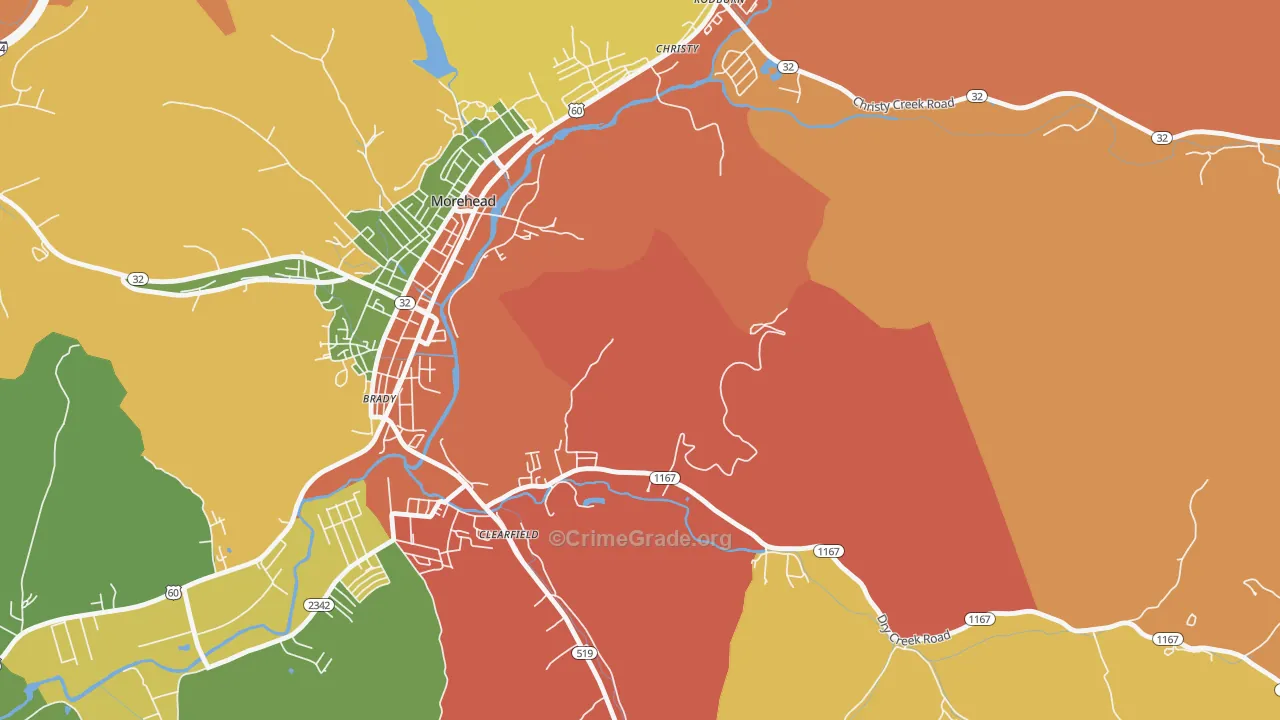 Christy, KY Map of Assault Rates