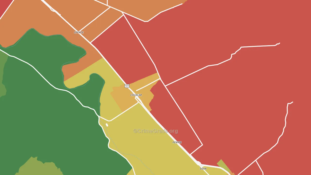 Chualar, CA Map of Assault Rates
